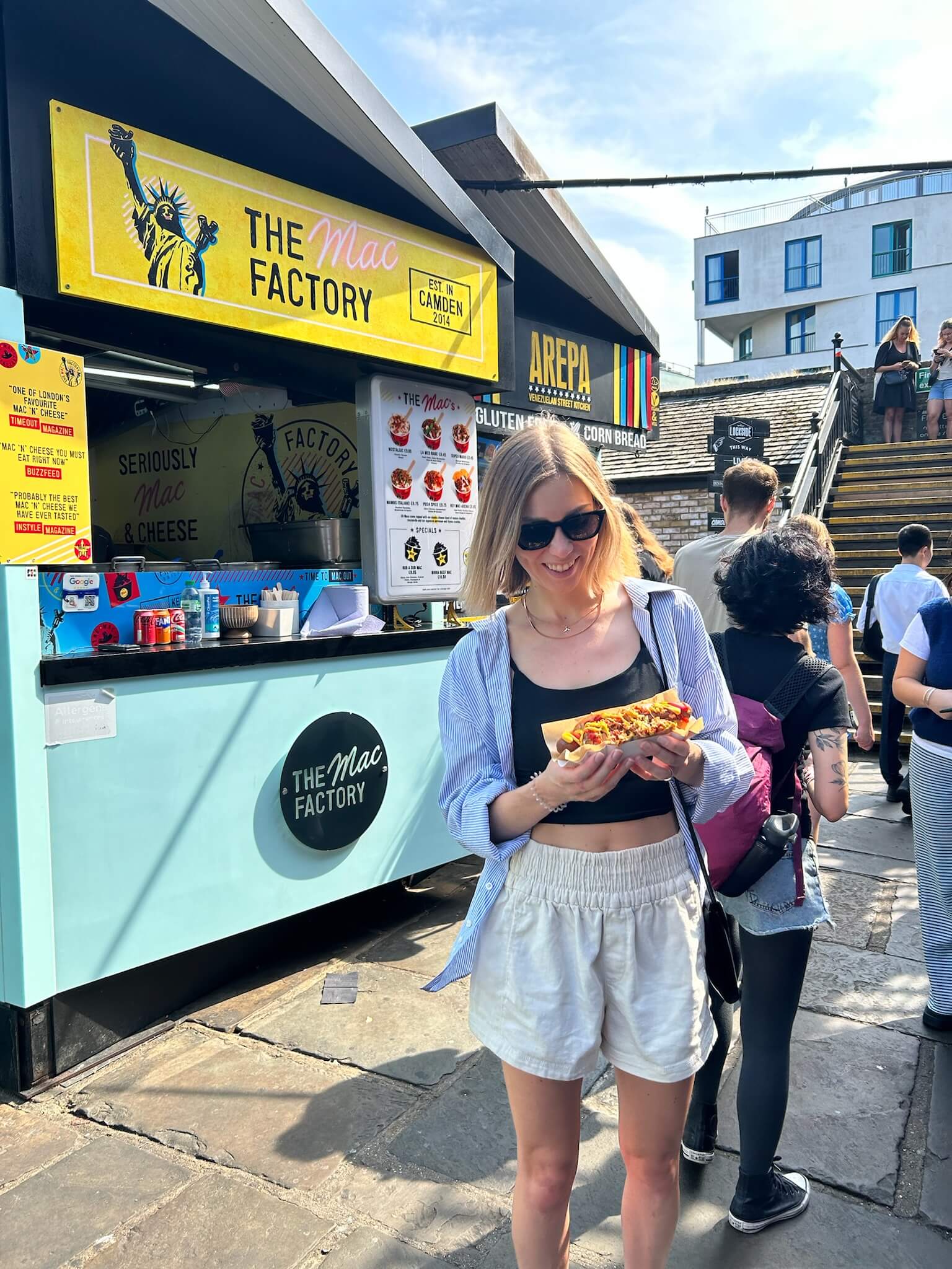 Katie with a hot dog